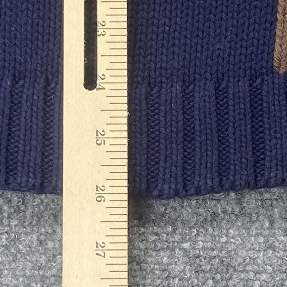 VTG 90s Chaps Ralph Lauren Sweater Men L‎ Navy Southwestern Geometric Boho Retro - Picture 11 of 15
